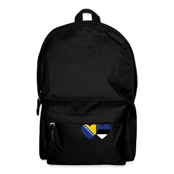 Bosnia Estonia Flag Heart - Backpack - black - Front