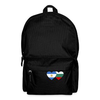 Argentinien Bulgarien Flagge Herz - Rucksack - Schwarz - Vorne