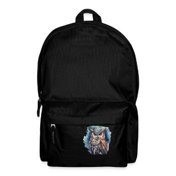 Schamanisches Krafttier Eule Weisheit, Intuition - Rucksack - Schwarz - Vorne