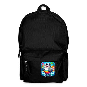 A funny colorful design with a seal - Backpack - black - Front