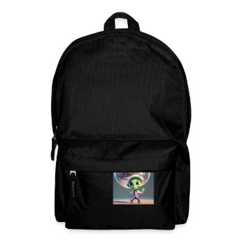 cute little green retro vintage alien dancing - Backpack - black - Front