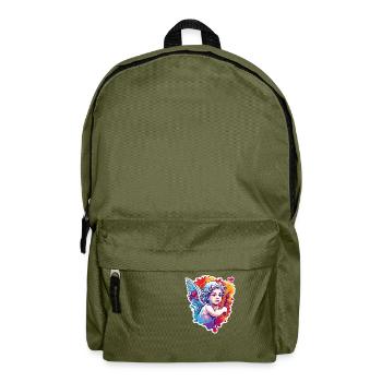 Cupidon / Amour / Flèche / Coeur / Saint Valentin - Sac à dos - vert olive - Devant