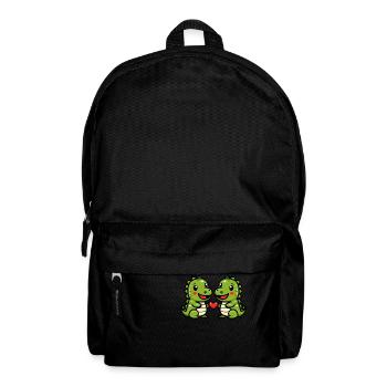 Alligator Comic Animal Couple Love - Backpack - black - Front