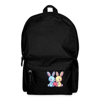 Bunny Comic Couple Love - Backpack - black - Front