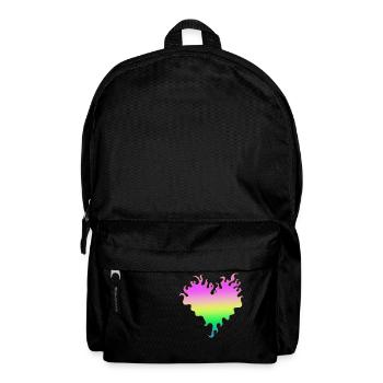 Love Happy Heart Card Valentine Vector Design Art - Backpack - black - Front