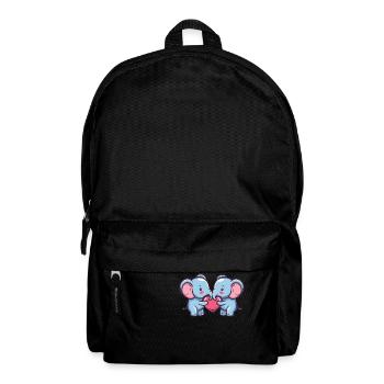 Elephant Couple In Love Animal Valentine's Day - Backpack - black - Front