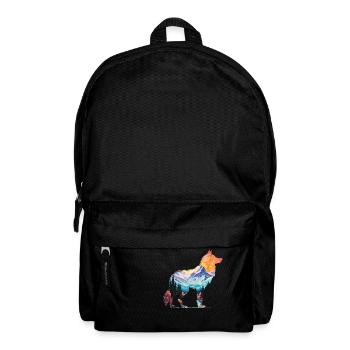 Wolf silhouette landscape art deco - Backpack - black - Front