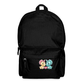 Dinosaur triceratops couple love - Backpack - black - Front