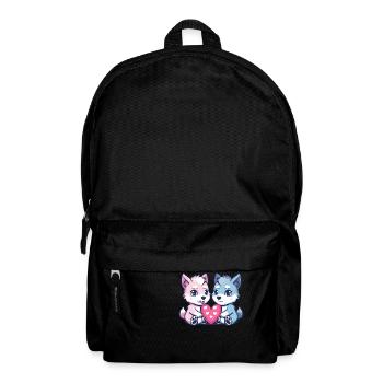 Wolf Comic Couple Love - Backpack - black - Front