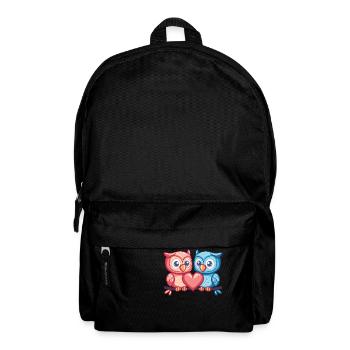 Owl Couple In Love Animal Valentine's Day - Backpack - black - Front