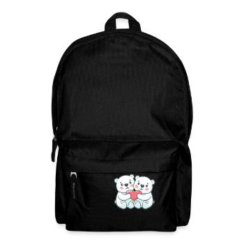 Polar Bear Couple In Love Animal Valentine's Day - Backpack - black - Front