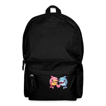 Piranha Couple Pisces In Love Animal Valentine's Day - Backpack - black - Front