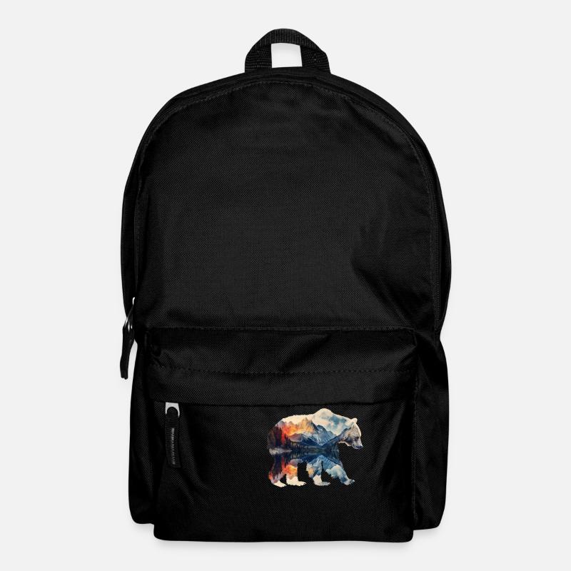Bär mit Doppelbelichtung - Rucksack - Schwarz