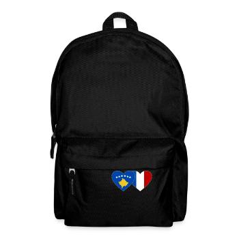 Kosovo France Drapeau Coeur - Sac à dos - noir - Devant