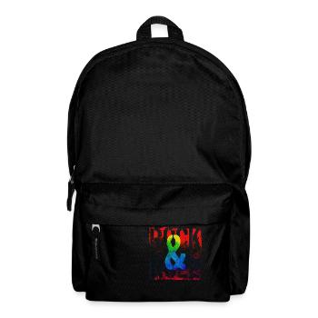 Musik, Retro, Heavy Metal, Hard Rock, Punk, Vinyl, Pop - Rucksack - Schwarz - Vorne