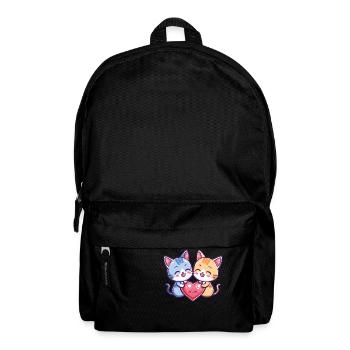 Katze Paar Liebe Couple Verliebt - Rucksack - Schwarz - Vorne