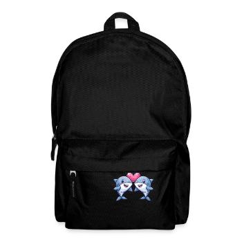 Requin Couple Amour Couple Amoureux - Sac à dos - noir - Devant