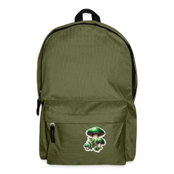 Mushroom / Mushroom / Meadow / Forest / Goa / Psy - Backpack - olive green - Front