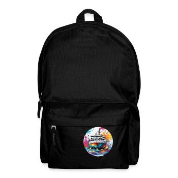Piraten Schiff / Boot / Meer / Ocean / Wellen - Rucksack - Schwarz - Vorne