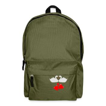 Swan love - Backpack - olive green - Front