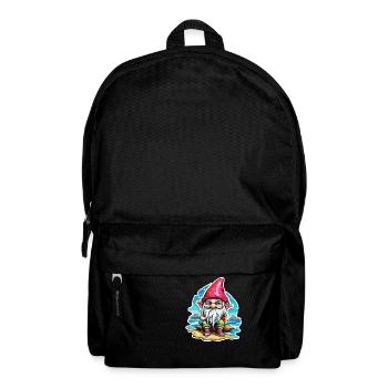 Garden Gnome / Fairyland / Leprechaun / Gnome / Logo - Backpack - black - Front