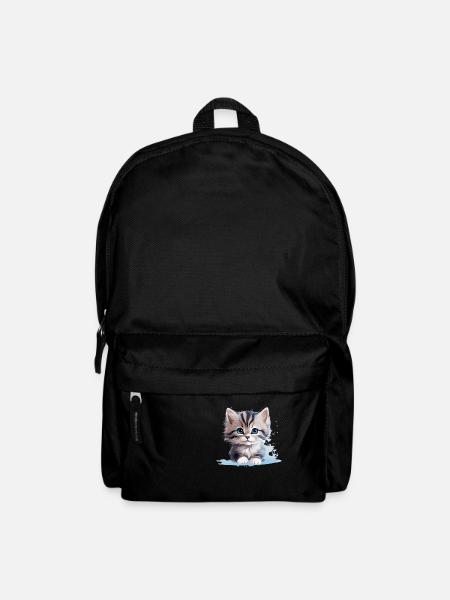 Beautiful cat with blue eyes lying down - Backpack - black
