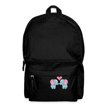 Elefant Paar Liebe Couple Verliebt - Rucksack - Schwarz - Vorne