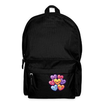 Happy Hearts Colorful Love - Backpack - black - Front