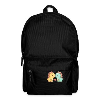 Dinosaur Stegosaurus Couple Love Couple In Love - Backpack - black - Front