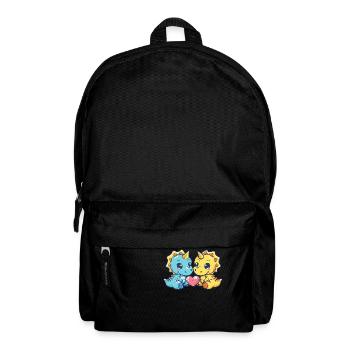 Dinosaure tricératops couple d’amour couple amoureux - Sac à dos - noir - Devant