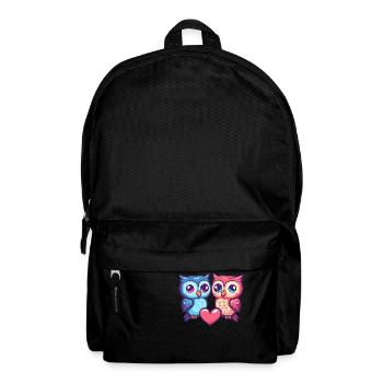 Hibou Couple Amour Couple Amoureux - Sac à dos - noir - Devant