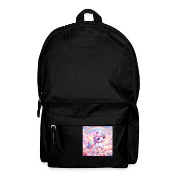 Cartoon Einhorn 2 - Rucksack - Schwarz - Vorne