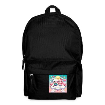 Cartoon Paar - Rucksack - Schwarz - Vorne