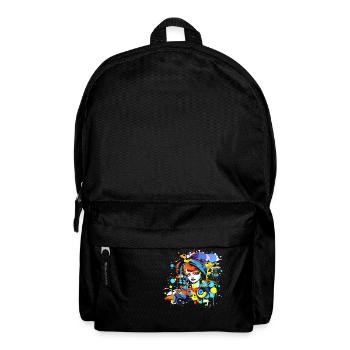 Beautiful female paint art Face colorful woman - Backpack - black - Front
