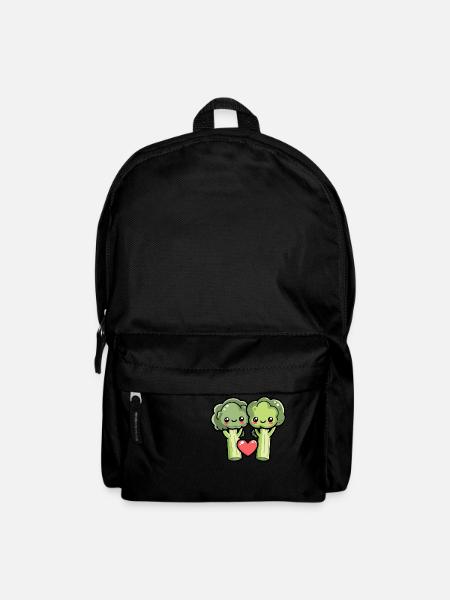 Brocoli Couple Amour Coeur Drôle - Sac à dos - noir