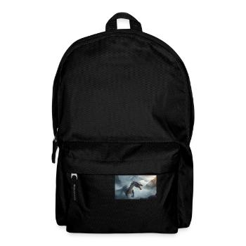 Ein realistischer böser dunkler Drache beim Erklimmen eines Nebels - Rucksack - Schwarz - Vorne