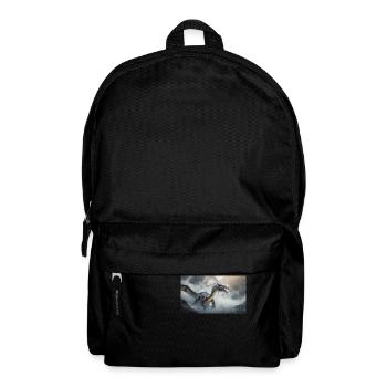 Ein realistischer böser dunkler Drache beim Erklimmen eines Nebels - Rucksack - Schwarz - Vorne
