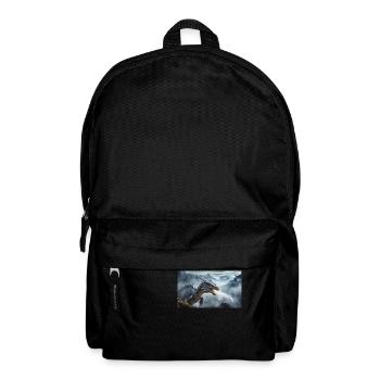 Ein realistischer böser dunkler Drache beim Erklimmen eines Nebels - Rucksack - Schwarz - Vorne