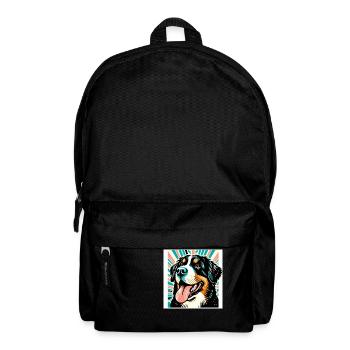 Bernese Dog Risography Vector Style - Backpack - black - Front