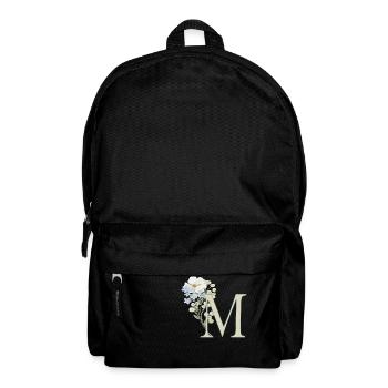 M mit Blumen - Rucksack - Schwarz - Vorne