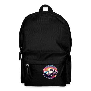 voiture vintage couché de soleil - Sac à dos - noir - Devant