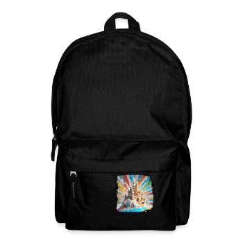 Sandburg / bauen / spielen / Schloss / Urlaub - Rucksack - Schwarz - Vorne