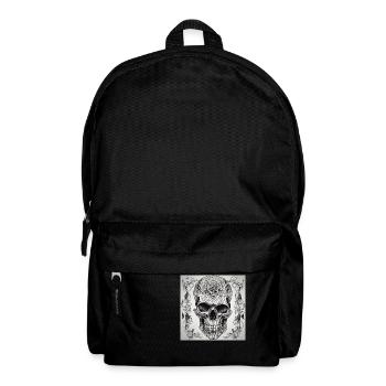 Skull with rose - Rucksack - Schwarz - Vorne