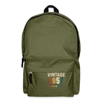 67 Years Old Vintage 1957 67th Birthday Gifts For - Backpack - olive green - Front