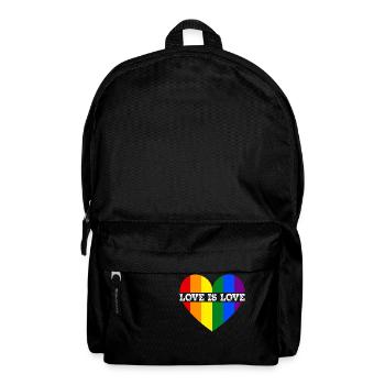 Gay Lesbian Pride Regenbogenherz LGBT Liebe ist Liebe - Rucksack - Schwarz - Vorne