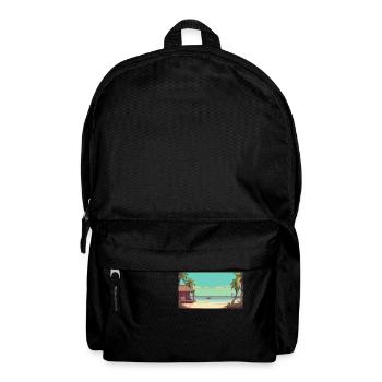 Isla Holbox, Mexico - Pixel Art - Backpack - black - Front