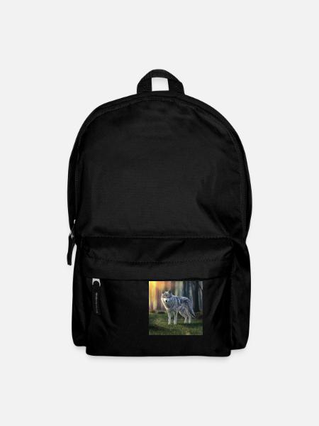 Wilder Wolf - Rucksack - Schwarz