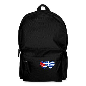 Cuba Greece Flag Heart - Backpack - black - Front