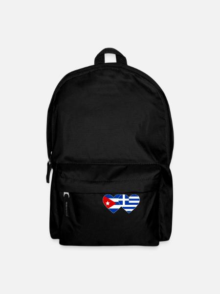 Kuba Griechenland Flagge Herz - Rucksack - Schwarz