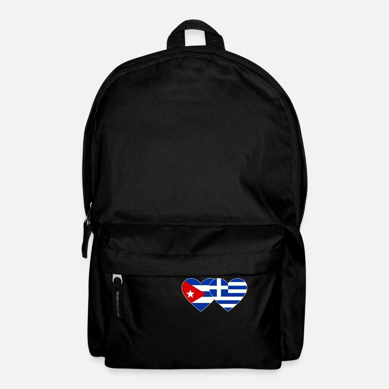 Kuba Griechenland Flagge Herz - Rucksack - Schwarz